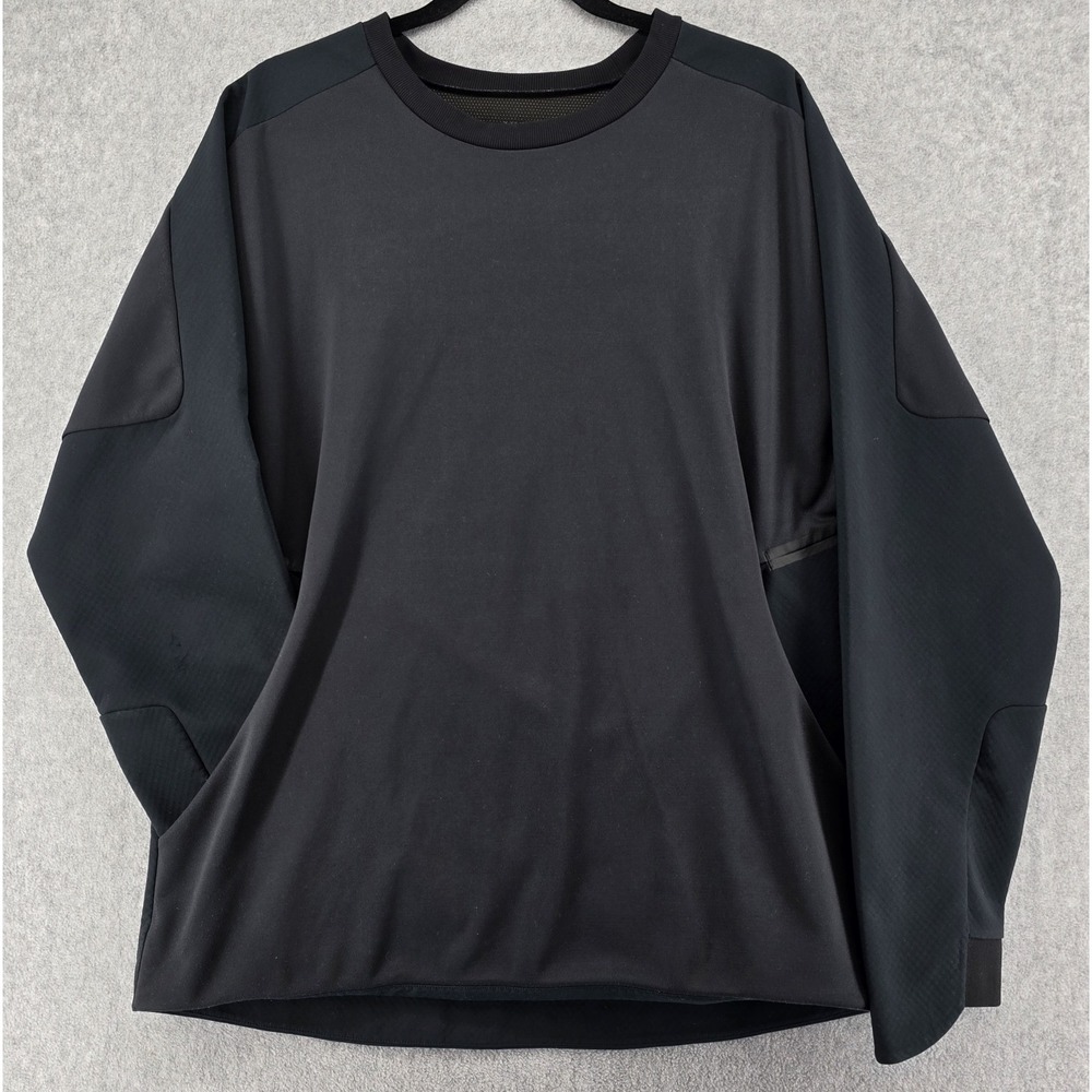 On U Men's XL‎ Tech Thermal Crewneck Pullover Charcoal Gray Black Pocket Running